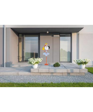 Theolino Storch Birth - Premium 150 cm Wooden Stork - Double-Sided Print - Unique Baby Gift for Birth - Perfect for Boys & Girls - Buy Online on SooperMarket.com