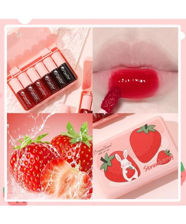6 Colors Lip Tint Stain Set: Long-lasting Korean Lip Gloss & Cheek Tint - Waterproof, High Pigment, Vivid Color - Mini Liquid Lipstick Makeup Set - Buy Online on SooperMarket.com