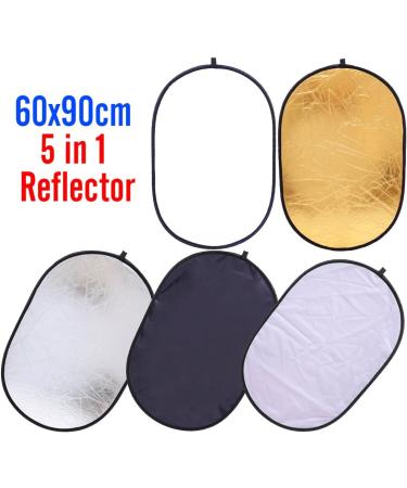 5-in-1 Oval Light Reflector 24x35 inch Photography Studio Kit | Portable Collapsible Camera Lighting Reflectors/Diffuser Set with Carrying Case - Buy Online on SooperMarket.com