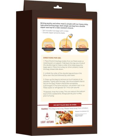 Extra Large Turkey Brine Bags (2 Pack) 22x23 - Heavy Duty Double Zipper - Hold Up to 25 lb - Thanksgiving Day Turkey Brine Kit - Buy Online on SooperMarket.com
