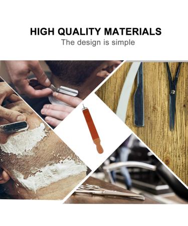 Minkissy Double Layer Sharpening Strop Belt - Leather Canvas Razor Knife Sharpener for Barber Shop and Home | Hanging Buckle Polishing Strap - Buy Online on SooperMarket.com