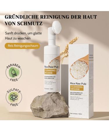 Shefave Rice Cleansing Foam Natural Cosmetics Facial Cleansing for Deep Pore Cleansing for Normal and Combination Skin Care Foam Against Blemished Skin on the Face - Buy Online on SooperMarket.com