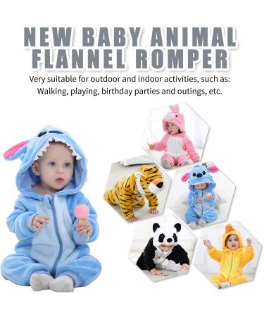 TMEOG Baby Romper Hooded Jumpsuit | Unisex 6-12 Months | Blue Star Design | Autumn Winter Flannel Clothing - Buy Online on SooperMarket.com