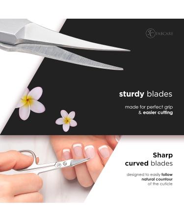 Fabcare Professional Nail Scissors Set | Extra Sharp Micro-Teeth Design for Fingernails & Toenails | Curved Edge with Case & Ebook - Ideal for Left-Handed Users - Buy Online on SooperMarket.com