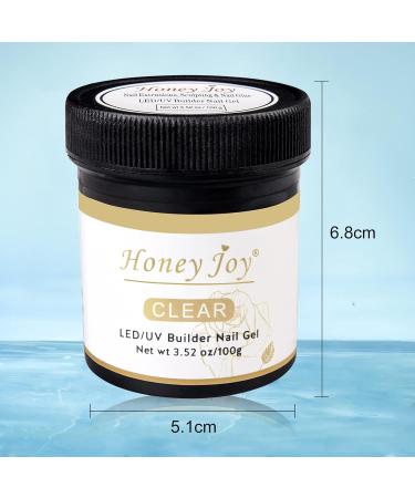 Honey Joy Clear Builder Nail Gel 100g/3.5oz | Sculpting & Nail Extensions Gel | LED/UV Builder Gel for Nail Art | HJ-GEL005-Clear - Buy Online on SooperMarket.com