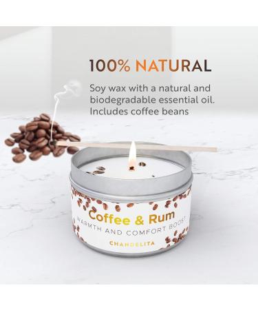 Chandelita Coffee Aroma Candle - Enhance Focus & Well-Being with Light Rum Scent - International Shipping - Buy Online on SooperMarket.com