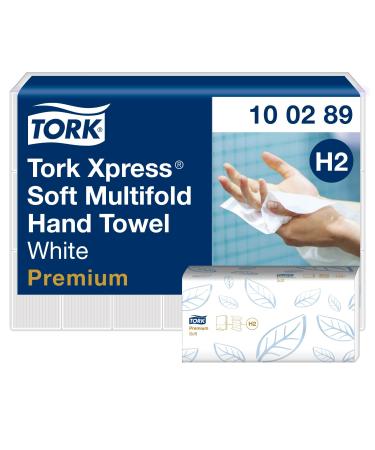 Tork XPress soft multifold paper towels 100289 - H2 Premium folding towels for towel dispensers - soft and absorbent 2 -layer white - 21 x 150 towels 250 pieces (1 Pack)