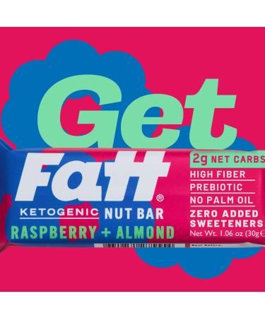 Fatt Keto Nut Bars - Raspberry & Almond 15-Pack | 2g Carbs | High-Fiber Low-Sugar Keto Snacks | Vegan & Super Fats | Fattbar Raspberry & Almond 15 count - Buy Online on SooperMarket.com