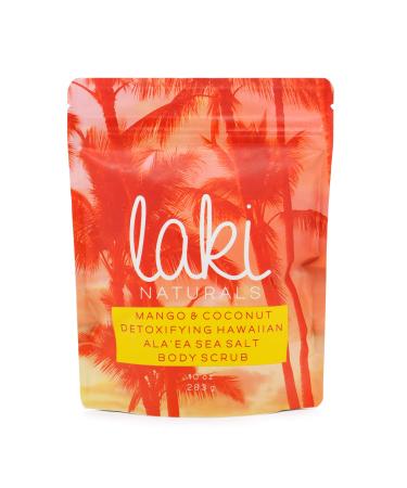 Laki Naturals Body Scrub | Sea Salt Body Scrub Exfoliating Body Scrub with Dead Sea Salt Volcanic Clay and Aloe Hawaiian Detox Scrub Natural Body Scrub (10oz) (Mango & Coconut)