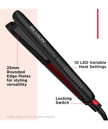 Revlon Smoothstay Coconut Oil-Infused Hair Straightener | Triple-Coated Ceramic Plates | 25mm Floating Plates | Customizable Temperature up to 235 C | RVST2211P - Buy Online on SooperMarket.com