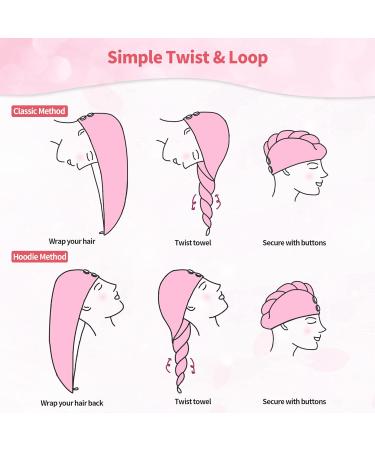 HOMERHYME Hair Drying Towel 3 Pack - Quick Dry, Highly Absorbent & Anti Frizz Hair Turban for Wet Curly Long Hair - Buy Online on SooperMarket.com
