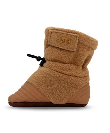 JAN & JUL Baby Shoes for Boys Stay-On Adjustable Booties (Brown Bear Small Infant)