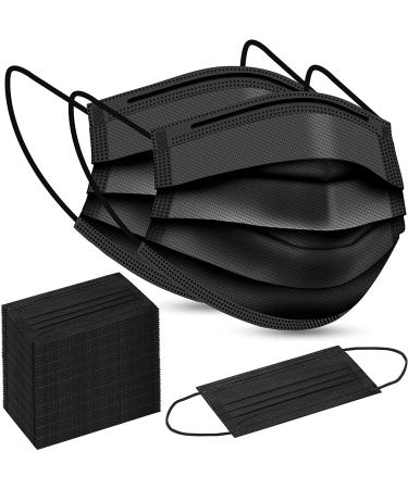 100 Pack Disposable Face Masks 3 Ply Filter Protection Black Disposable Face Masks