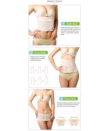 BIONICORE 3-in-1 Postpartum Belly Band Wrap Abdominal Binder - Recovery Belt for Pregnancy & C-Section - Body Shaper (Black M) - Buy Online on SooperMarket.com