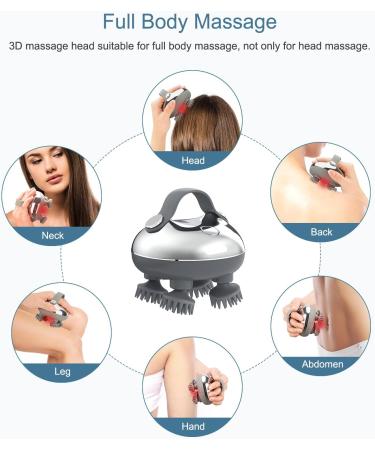 Ankilo Upgraded Electric Hair Scalp Massager with 3 Kneading Modes Portable Head Massager Handheld Waterproof Head Scratcher for Hair Growth Deep Clean and Stress Relax Cat Dog Massager - Buy Online on SooperMarket.com