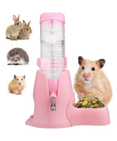 Diyife Hamster Water Bottle 125ml Guinea Pig Water Bottle Non Drip Hamsters Automatic Water Dispenser Free Standing Small Animal Water Bottle for Bunny Chinchilla Hedgehog Squirrel (Pink) pink 125ml