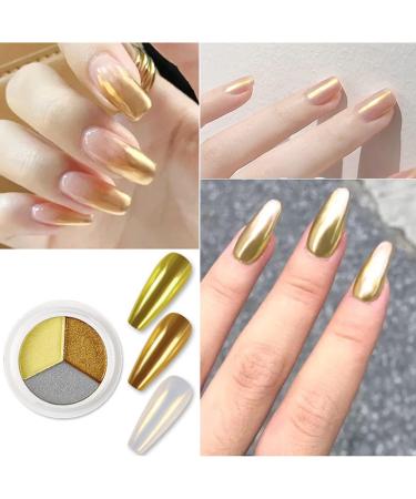 3Pcs Titanium Powder Nail Art Set - Glitter Mirror Effect + 6 Eyeshadow Sticks - International Shipping Available - Buy Online on SooperMarket.com
