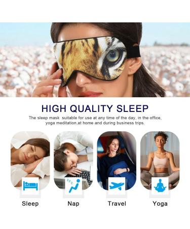 Haskirky Light Blocking Eye Mask | Breathable & Adjustable for Men and Women | Perfect for Travel, Yoga, Meditation, Office, Deep Sleep | Tiger Eyes Design - Buy Online on SooperMarket.com
