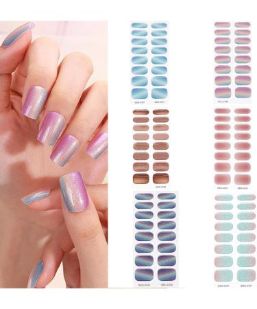 Semi Cured Gel Nail Polish Strips Adhesive Gel Nail Art Stickers Lasting Glitter Gel Nail Wraps Sticker with Nail File Semi Cured Gel Nail Stickers for Toes White with Uv Light Bsg0316 - Buy Online on SooperMarket.com