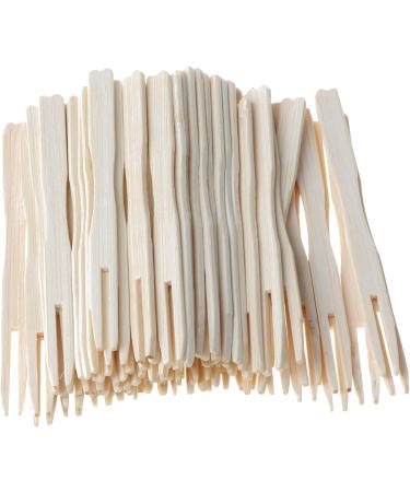 JSGHGDF 100Pcs Wooden Fruit Fork Pick Dessert Forks Tableware - Buy Online on SooperMarket.com