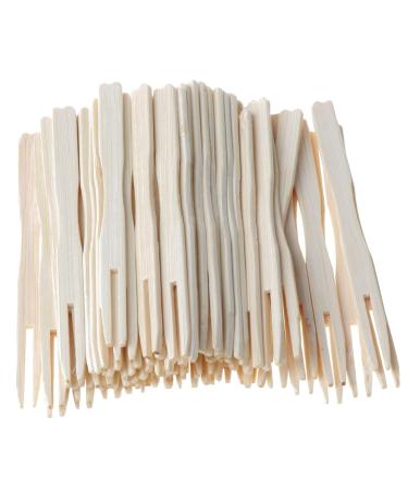 JSGHGDF 100Pcs Wooden Fruit Fork Pick Dessert Forks Tableware
