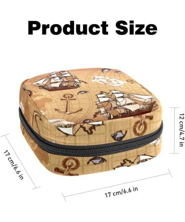 Old Map World Sanitary Napkin Storage Bag Feminine Menstrual Cup Pouches Nursing Pad Holder Tampon Bags Portable Period Bag for Women Teen Girls 1Pcs Multi-colored 15 - Buy Online on SooperMarket.com