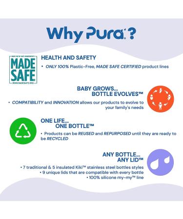 Pura Sport Mini Bottle 11oz w/Sleeve & Silicone Big Mouth Top - Stainless Steel Leak-Proof for Kids - Monster Design - Buy Online on SooperMarket.com