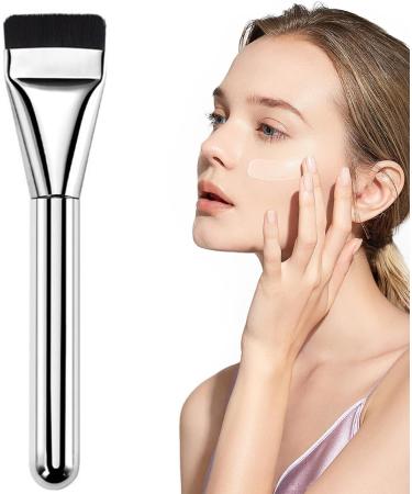 Flat Foundation Brush 5.4'' Flat Makeup Brush Thin Blade Liquid Foundation Brush Soft Bristles Contour Brush Concealer Brush for Streak-Free Coverage Natural Finish - Buy Online on SooperMarket.com