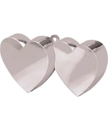 Double Heart Balloon Weight | Silver | Party Decor