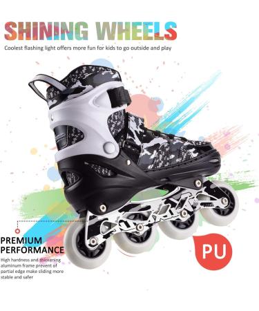Kuxuan Adjustable Inline Skates for Kids with Light Up Wheels - Camo Roller Blades for Boys and Girls - Size Kids 3-6 US - Buy Online on SooperMarket.com