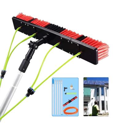 Window Cleaning Brush Equipment Window Cleaner Kit Water/Hose Fed Pole Long Handle Cleaning Brush Extendable Cleaner Conservatory Roof 6m Rod/50cm Brush Head 55cm Brush Head 12M/39FT