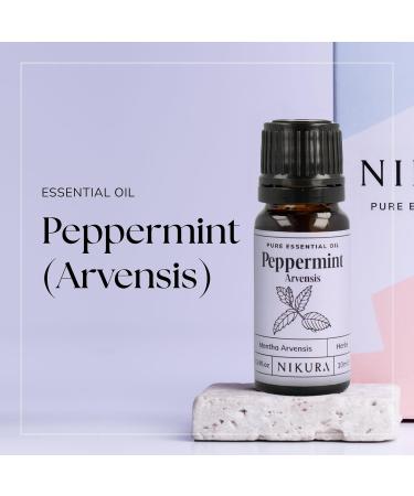 Nikura Peppermint (Arvensis) Essential Oil - 50ml | 100% Pure Natural | Hair Care, Spider Repellent, Energy Boost, Candle Making | Skin Care, Headache Relief | Vegan & UK Made - Buy Online on SooperMarket.com