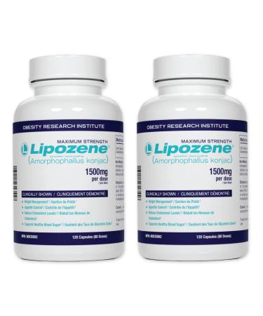 Lipozene Weight Loss Pills (2 Bottles with 120 Capsules Mega Bottle Bundle)