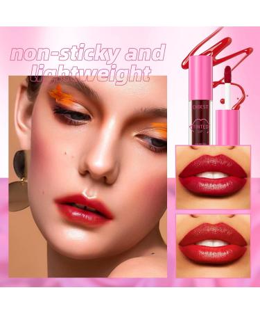 Lip Tint Stain Set - 2 Colors Waterproof Long Lasting Korean Lip & Cheek Tint | Moisturizing Non-Sticky Easy Apply Water Lipstick - Buy Online on SooperMarket.com
