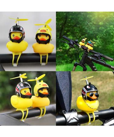 2Pcs Yellow Duck Car Ornaments - Squeeze Duck Dashboard Decorations with Propeller Helmet - Wonuu Rubber Duck Bicycle Horns for Fun and Safety - Buy Online on SooperMarket.com