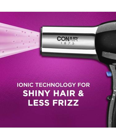 Conair 1875 Watt Professional Hair Dryer with Ionic Conditioning - Black/Chrome - Buy Online on SooperMarket.com