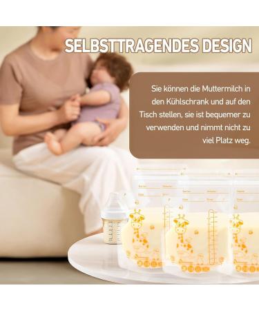 BPA-Free Breast Milk Storage Bags - 45 Pre-Sterilized 250ml Freezing Bags with Double Zipper | International Shipping Available - Buy Online on SooperMarket.com