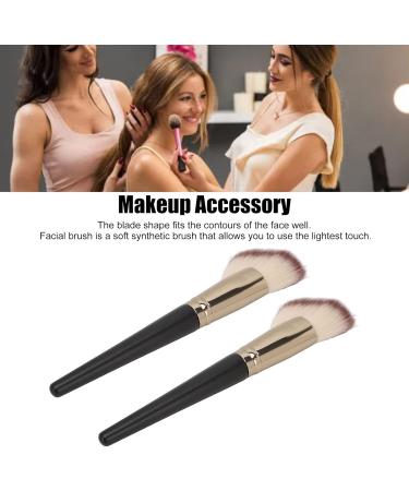 Contour Brush Pack of 2 Facial Shadow Brushes Soft Fiber Show Brush Makeup Powder Brush with Wooden Handle for Salon Travel - Buy Online on SooperMarket.com
