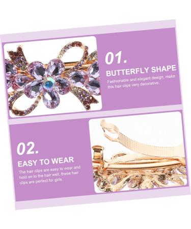 CANIGHT Rhinestone Hair Clip Hair Accessories for Women Rhinestone Barrettes for Women Hair Clips Rhinestones Hair Clip Snap Bridal Hair Accessories Aesthetic Hair Accessories Metal Purple - Buy Online on SooperMarket.com