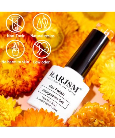 RARJSM Holographic Nail Polish - Classic Orange Gel Polish for Salon & DIY Use | Soak Off Gel UV/LED Compatible | RAR158 - Buy Online on SooperMarket.com