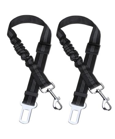 Car seat belt dog seat belt 2 pieces dog belt for the car seat belt dogs for car adjustable long and short dog snap for car black