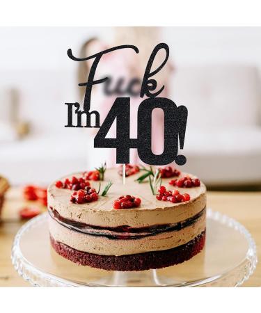 VIKY 40th Birthday Cake Topper | Glittery Kuchendeko for Men | Black 40th Birthday Party Decoration | Celebrate in Style - Buy Online on SooperMarket.com