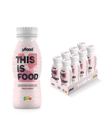 Yfood Drink Fresh Berry delicious drinking meal for on the go this is food drink 22g protein 26 vitamins and minerals 8 x 330ml taste berry including 2.00 Pfand Fresh Berry (deposit) 330 ml (8 Pack)