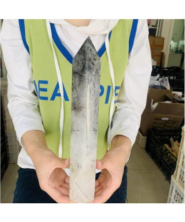 Natural Clear Black Tourmaline Quartz Crystal Obelisk Wand Point 1pc (Size : 1400-1500g) - Buy Online on SooperMarket.com