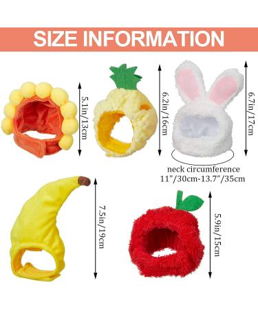 Weewooday 5 Pieces Cat Hat Cat Costume Bunny Hat with Ears Funny Banana Pineapple Cat Hat for Cats and Small Dogs Kitten Puppy Party Costume Accessory Headwear(Cute Style) - Buy Online on SooperMarket.com