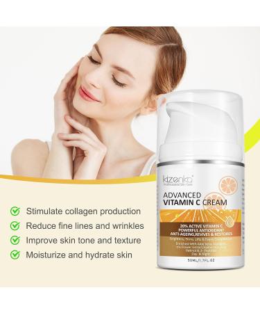 Vitamin C Cream 20% Vitamin C Age Aging Cream for Face and Skin Moisrturiser Day Cream Fits for Women for Smoothing Fine Lines & Wrinkles - 50ml - Buy Online on SooperMarket.com