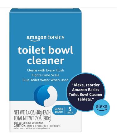 Amazon Basics Toilet Bowl Cleaner Tablets - Oxygen Bleach Unscented 5 Count | International Shipping Available - Buy Online on SooperMarket.com