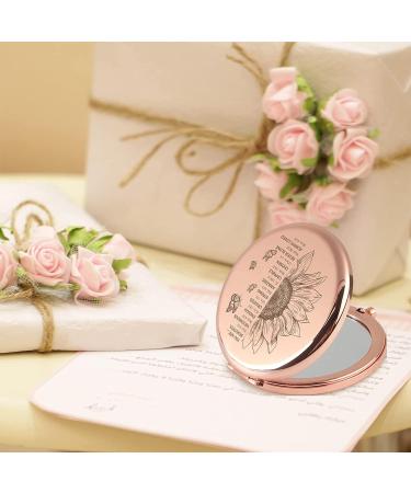GAOLZIUY Rose Gold Inspirational Compact Mirror for Women - Christian & Appreciation Gifts - Buy Online on SooperMarket.com
