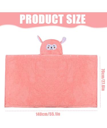 Funmo Baby Hooded Towel 70x140 cm - Soft Super Absorbent Bath Towel for Toddlers (0-5 Years) - Cute Pink Design - Buy Online on SooperMarket.com