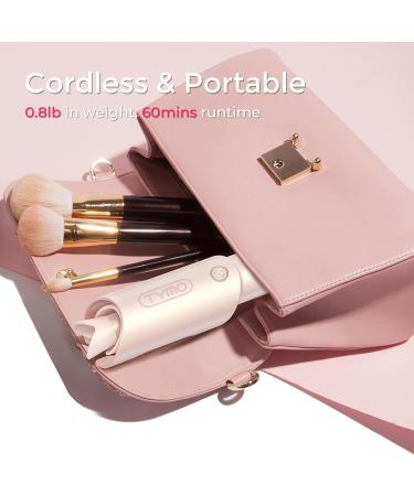 Cordless Automatic Curling Iron - TYMO CURLGO 1 Inch Rotating Wand | Anti-Scald Tangle-Free Portable Rechargeable Dual Voltage for 14 -22 Hair - Gold Blush - Buy Online on SooperMarket.com